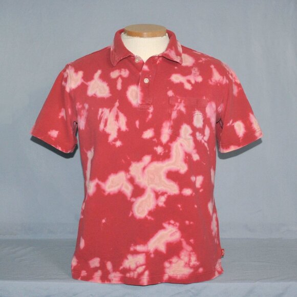 Levi's Other - Vintage Levi's Shirt Size Large Red Tie Dye Short Sleeve Polo w/ Pocket